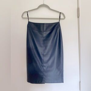 Karen Millen Vegan Leather Blue Pencil Skirt EU 34 UK 6 US 2 Buy 1, Get 1 Free!!